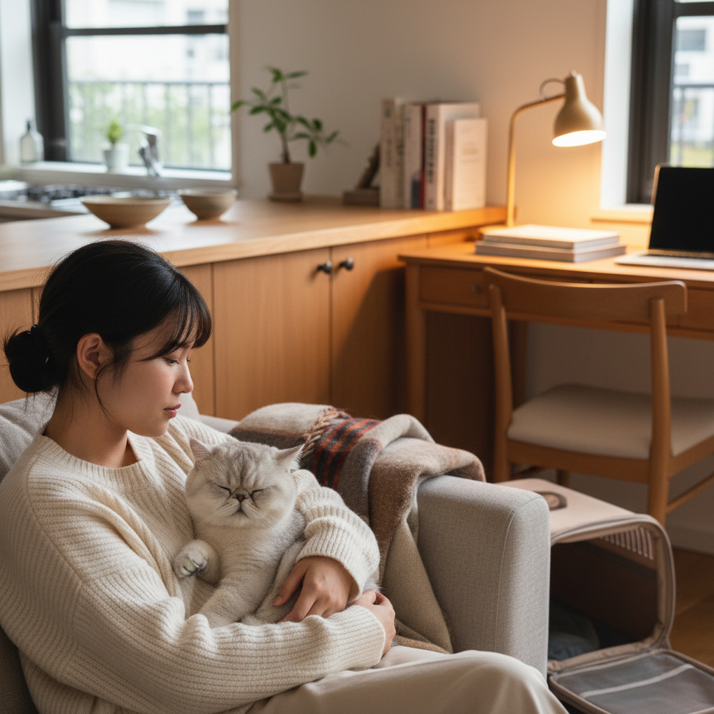 ペルシャ猫と帰省|親族宅で安心する準備