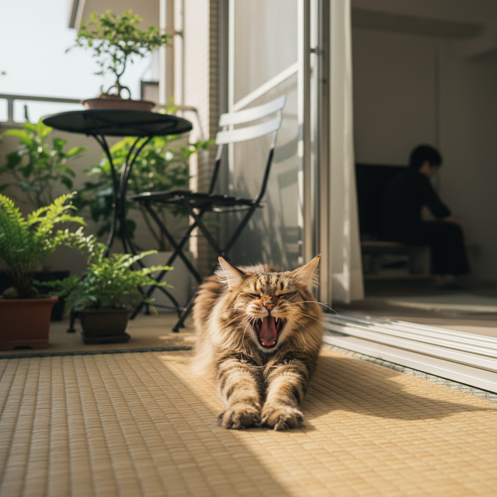 ベンガル猫のカーテン登り|3分遊びで整える